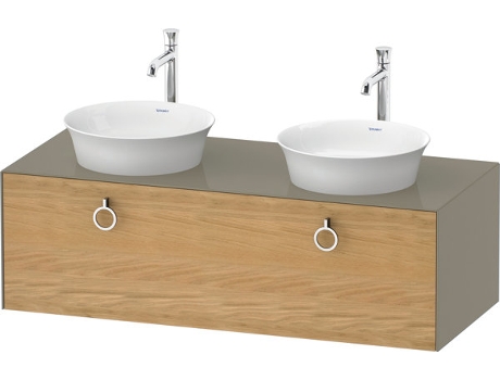 DURAVIT Tulip blanco, mueble de baño colgado en la pared, ancho 1300 x profundidad 550mm, con 1x extraíble, con tirador, WT4983B