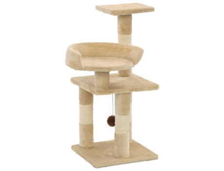 vidaXL Rascador para gatos con postes de sisal 65 cm beige