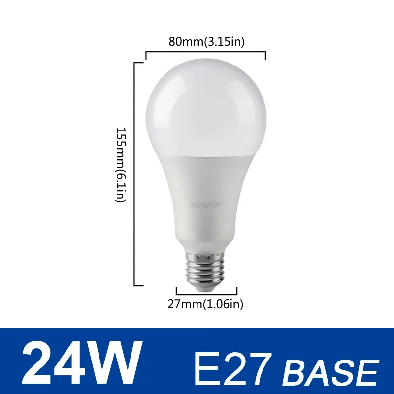 (24w E27, Luz Natural) 6 Bombillas Led, Ac220v, Bajo Consumo, Luz Led Doméstica Para Sala De Estar