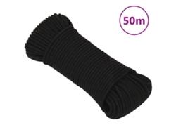 Cuerda De Trabajo Poliéster Negro 5 Mm 50 M