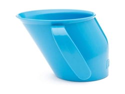 Vaso De Aprendizaje Con Pajita Para Bebés - Diseño Angular Con Dos Asas - Azul
