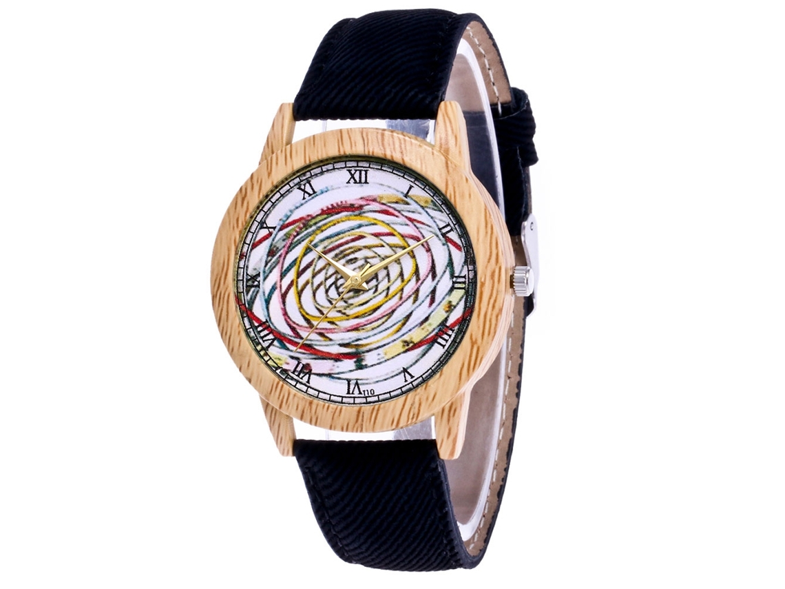 Reloj De Pareja De Cuarzo Con Correa De Lona Y Dial Redondo Zhoulianfa (negro)