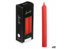Set de Velas Rojo 2 x 2 x 15 cm (12 Unidades)