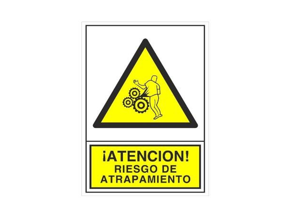 Señal 399 plast.345x245r.atrapamiento ­atencion! riesgo de atrapamiento