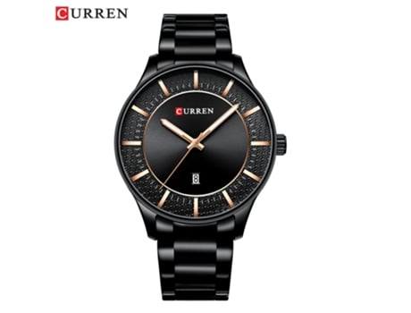 Relojes de Moda para Hombres Reloj de Pulsera de Negocios de Cuarzo Reloj Calendario para Hombres-Concha Negra Negra LUUCOZK