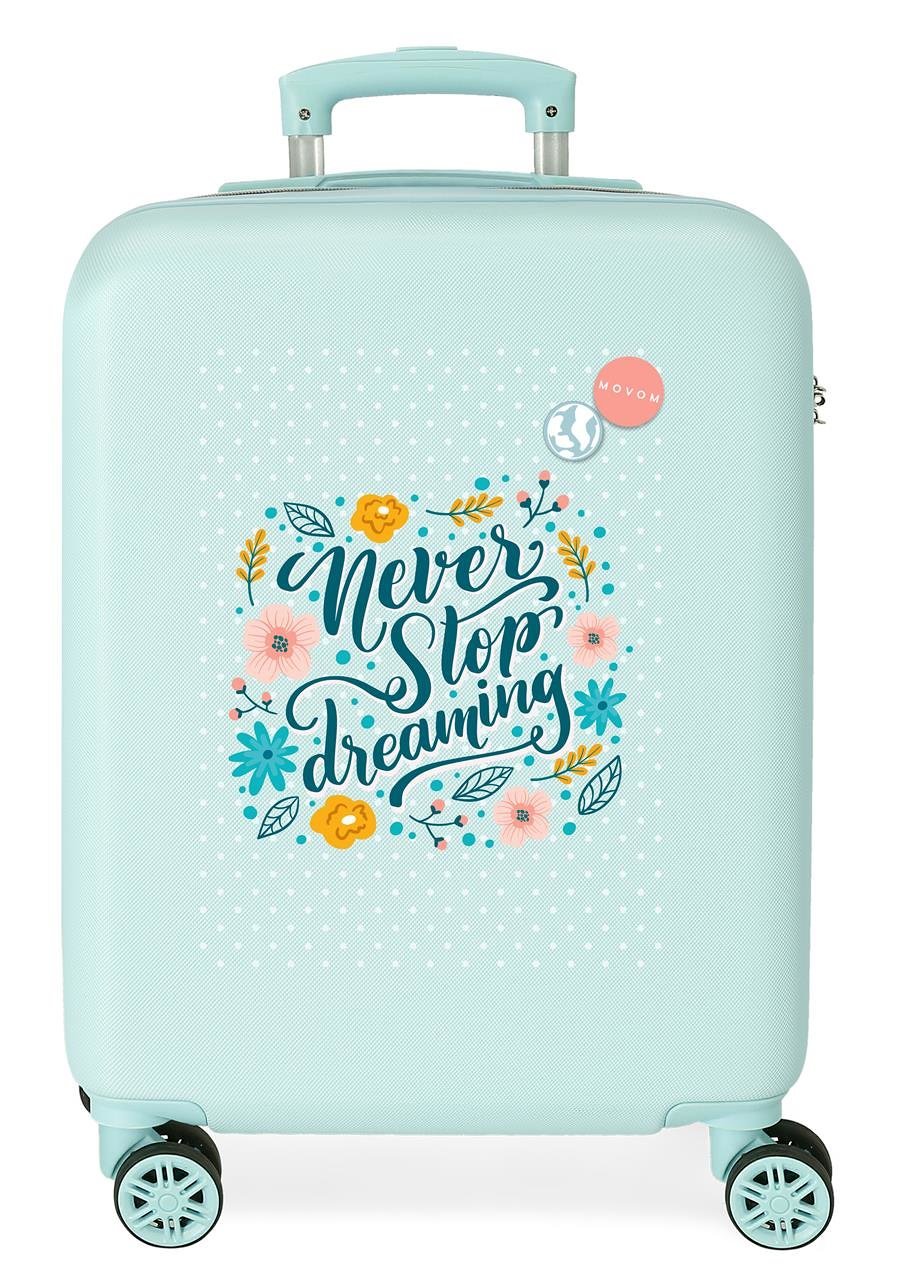 Movom Never Stop dreaming maleta de cabina azul 38x55x20 cms abs cierre combinación lateral 35l 2 kgs 4