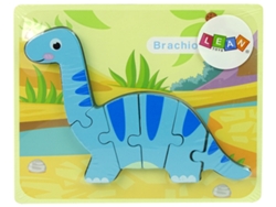 Rompecabezas de madera Dinosaurio Brachiosaurus Azul B.active