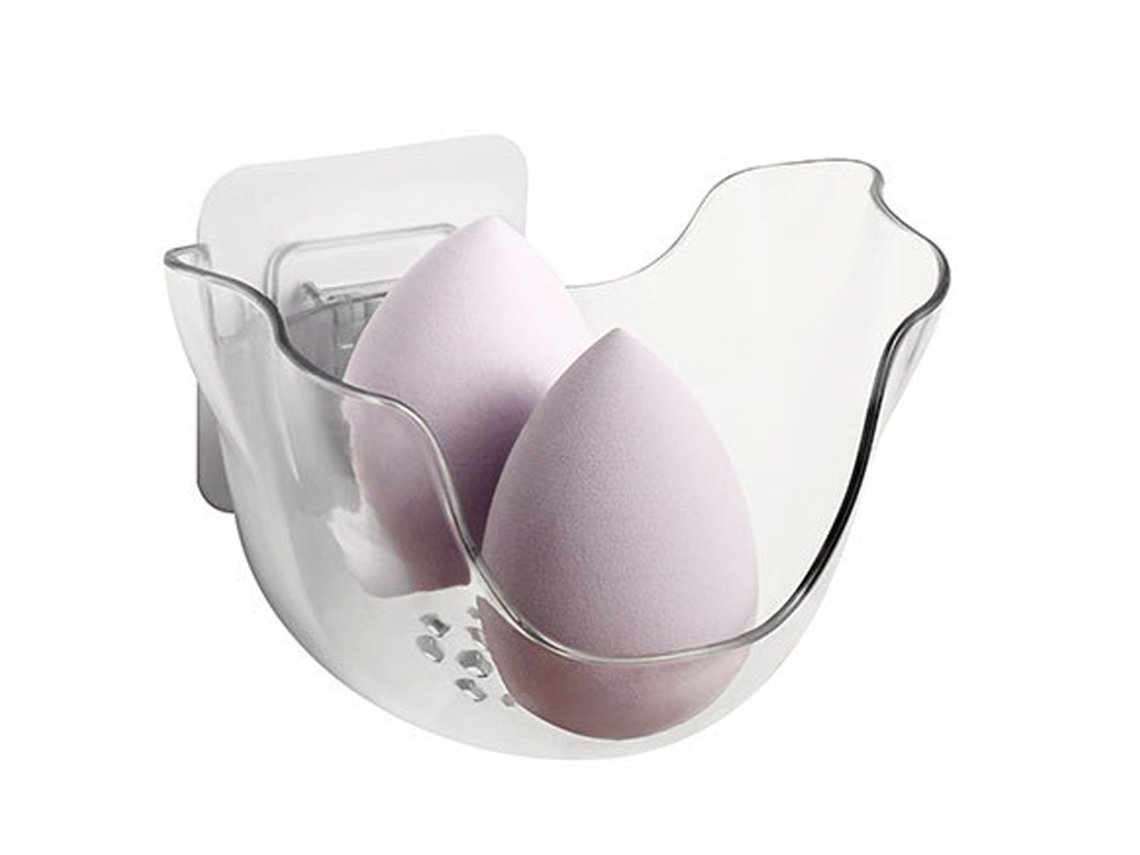 Soporte Transparente Para Esponja Y Borla De Maquillaje, Para Almacenamiento Y Secado, De Plástico.
