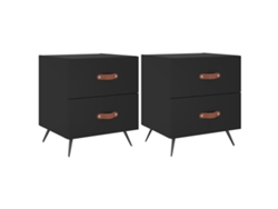 Mesitas de Noche 2 Pzs 40X35X47,5 Cm Deriv. de Madera Negro