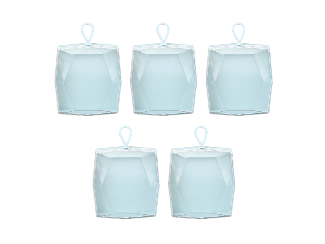 Paquete de 5 cajas transparentes y duraderas para guardar borlas de polvo, estuche multifuncional para guardar pendientes y collares.