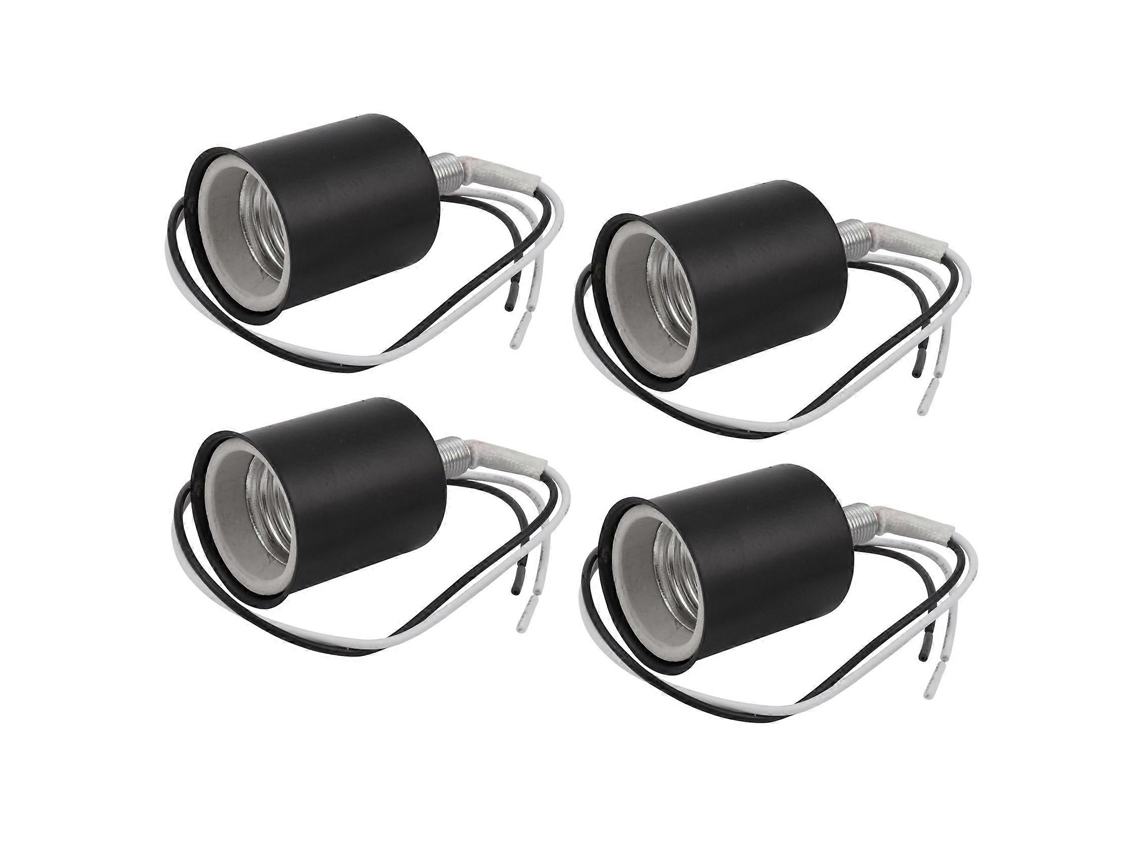4x Portalámparas LED de base cerámica E27 con base de rosca, adaptador de portalámparas de metal.