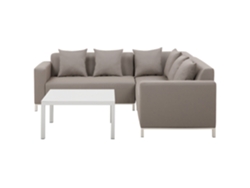 Conjunto de muebles de jardín modular gris/beige izquierdo BELIANI Belize