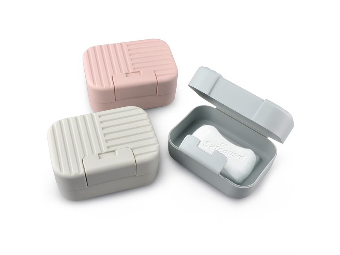 2026-linjou 3 Cajas De Jabón Viajero Impermeables Con Tapa Cerrada Seguro (11 Cm*7.8cm*5 Cm)