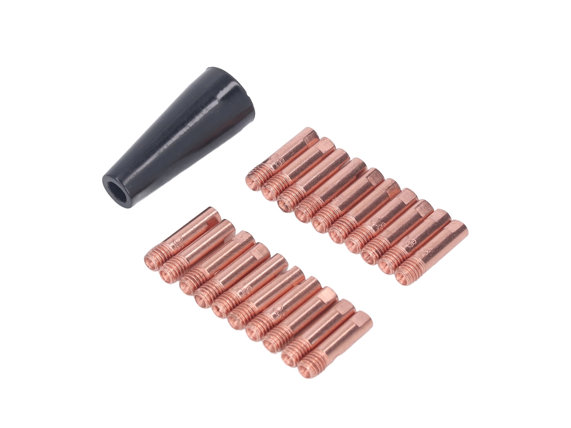 21 Piezas De Puntas De Contacto De Cobre Sin Gas De 0,8 Mm Con Rosca Transparente, Accesorio De Soldadura Para Protección.