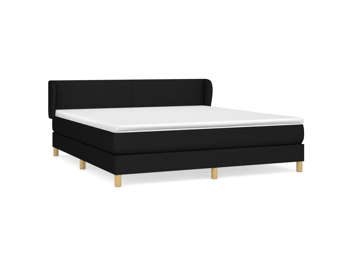 Maison Exclusive - Cama Box Spring Con Colchón Tela Negro 160x200 Cm