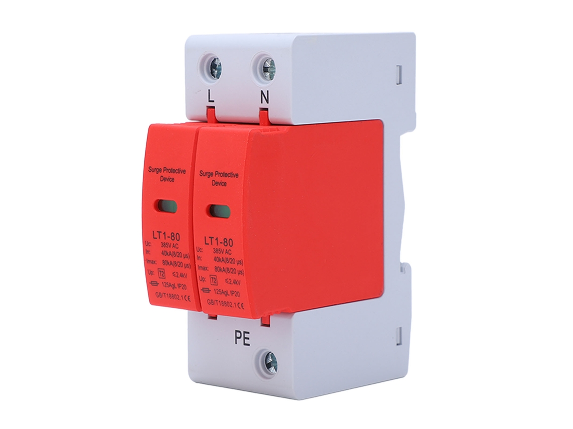 Protector Contra Sobretensiones De Cc, 2 Polos, 40 Ka-80 Ka, 385 V Ca. Dispositivo De Protección Residencial.