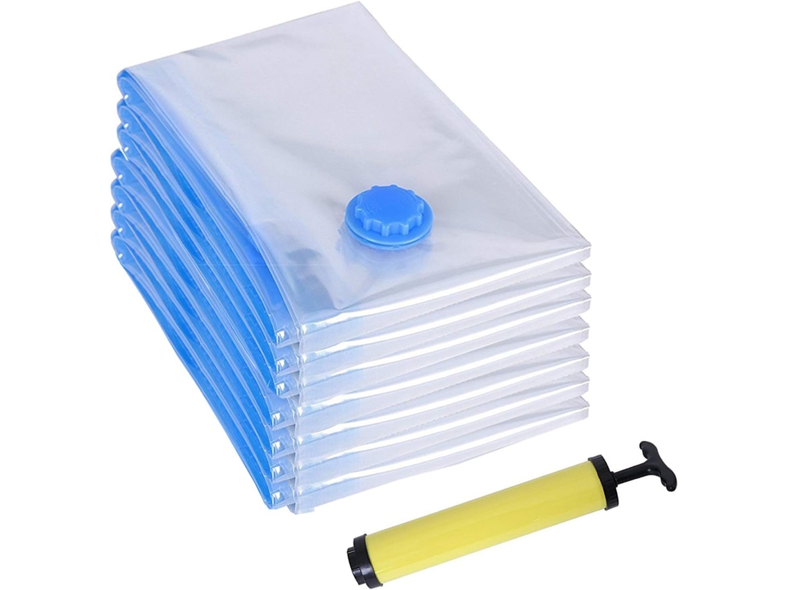 HYMNORA Bolsas de vacío con válvula turbo de triple sellado, duraderas y reutilizables, compatibles con aspiradoras estándar, bolsas ahorradoras de espacio, 7