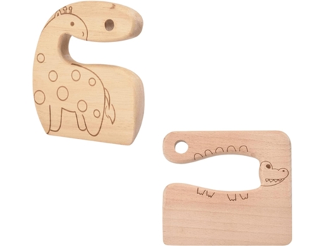 2 cuchillos de cocina infantiles de madera, cuchillo de chef infantil para cortar verduras y frutas, bonito utensilio de cocina infantil - 2 modelo...