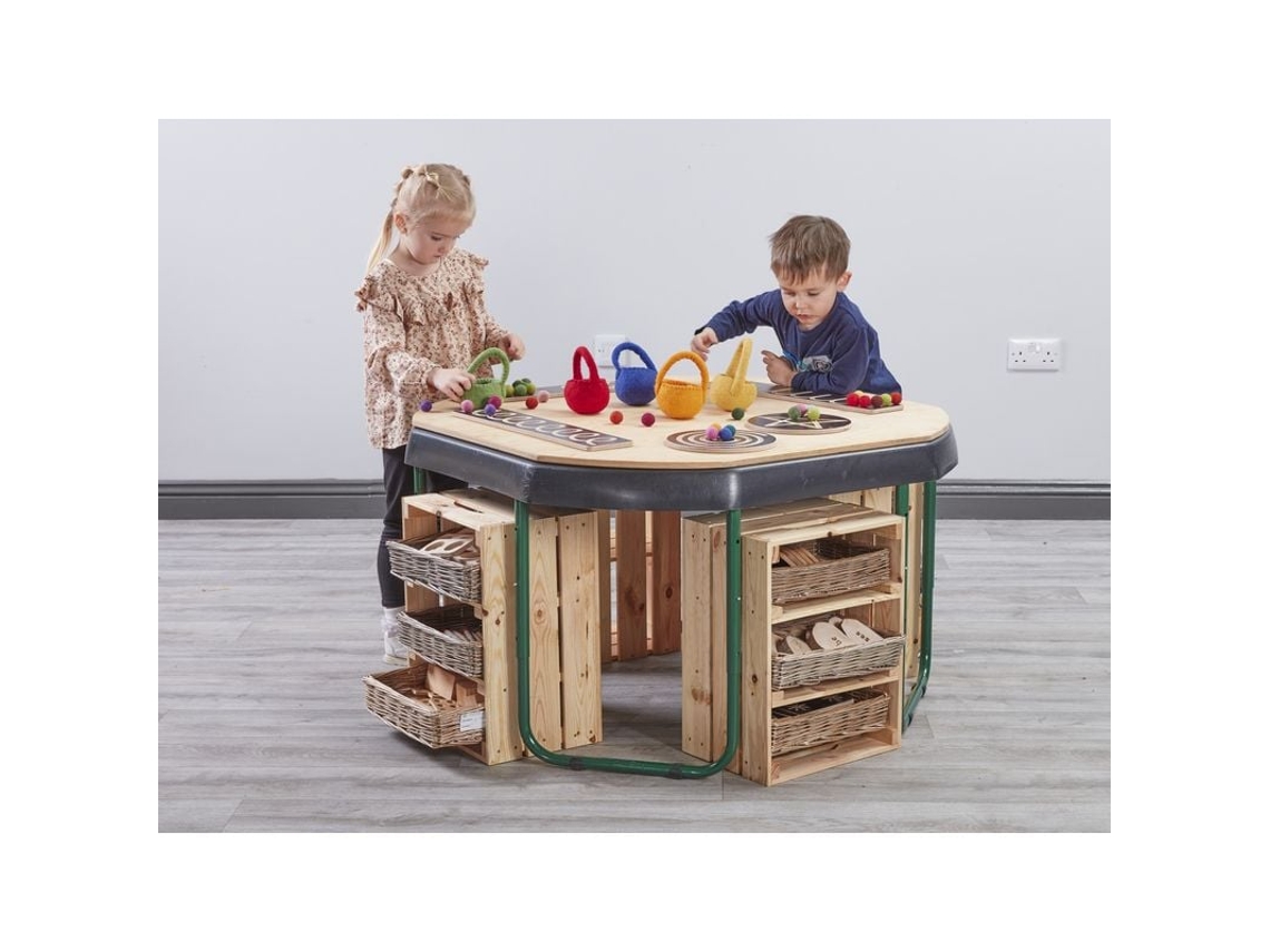 Estantes de madera acogedores, juego de 4 bandejas Tuff Spot para almacenamiento.