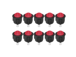 10 Piezas Interruptor Rocker Redondo Barco 2 Pin 2 Posición Kcd1 Elementos De Control Industrial