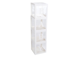 4 Cajas Transparentes Para Globos Con Letras Para Decoración De Fiestas De Baby Shower