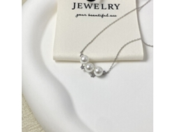 (oro Blanco) Cielo Estrellado ~ Collar Con Colgante De Nube De Plata S925, Perla Y Estrella De Cinco Puntas, Sensación De Alta Gama, Lujo Discreto.