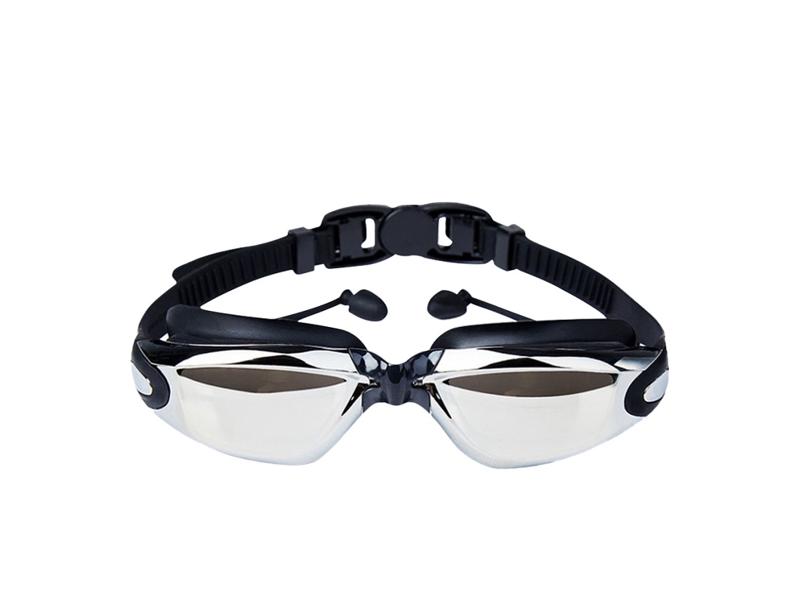 Gafas de natación antivaho de silicona para adultos con tapones para los oídos y pinza nasal