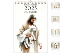 Calendario De Pared Mensual Con La Biblia, De Con Historias Bíblicas Cristianas 2025-2025