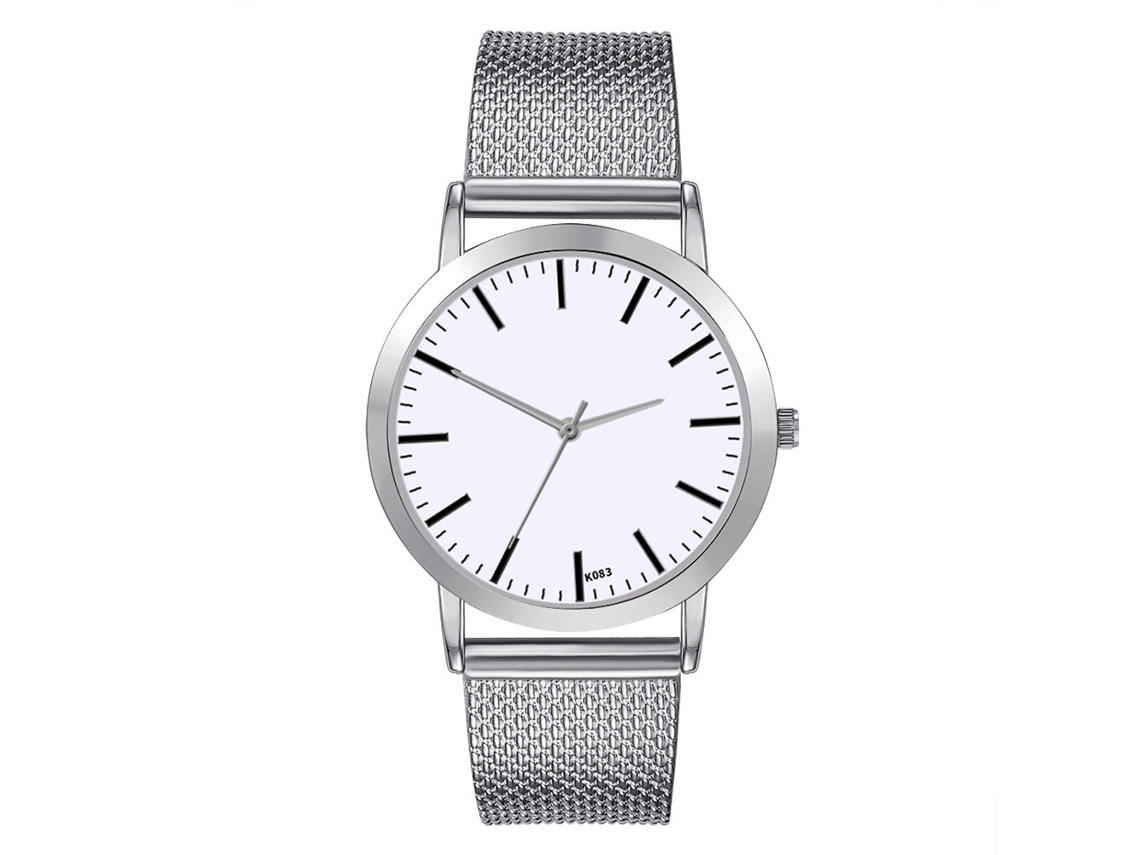 Reloj De Cuarzo De Correa De Pvc Zhoulianfa Para Parejas, Dial Redondo, Unisex (blanco Plateado)