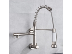 Grifo De Cocina De 360° Solamente, Montado En La Pared, De Agua Fría Con Resorte, Con Caño Manual.
