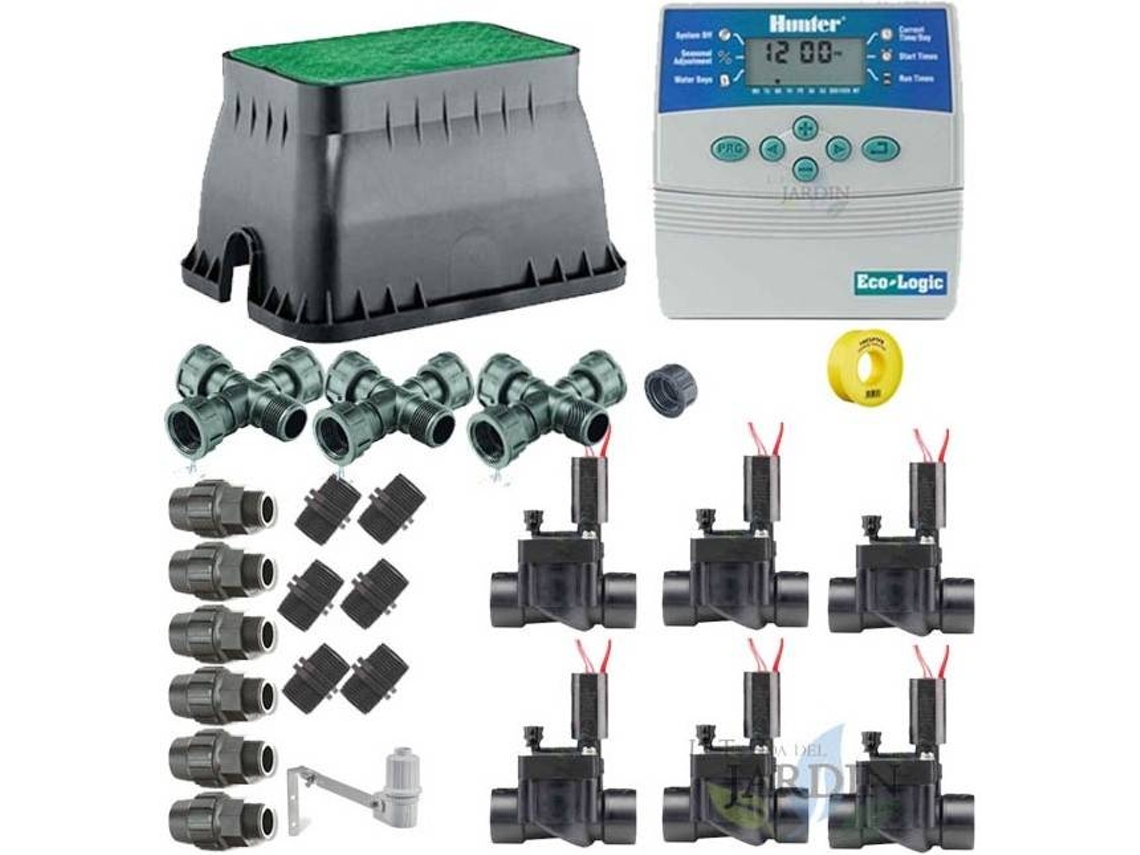 Kit Profesional Riego Automático HUNTER de 6 Zonas 24V