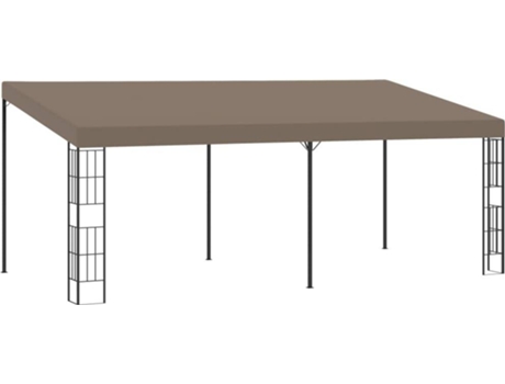 vidaXL Cenador con montaje en la pared gris taupe 6x3 m