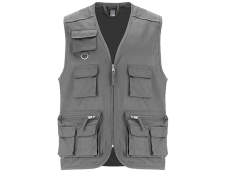 Chaleco para Unisex ROLY Multibolsillos Laboral Gris (Talla: XL)