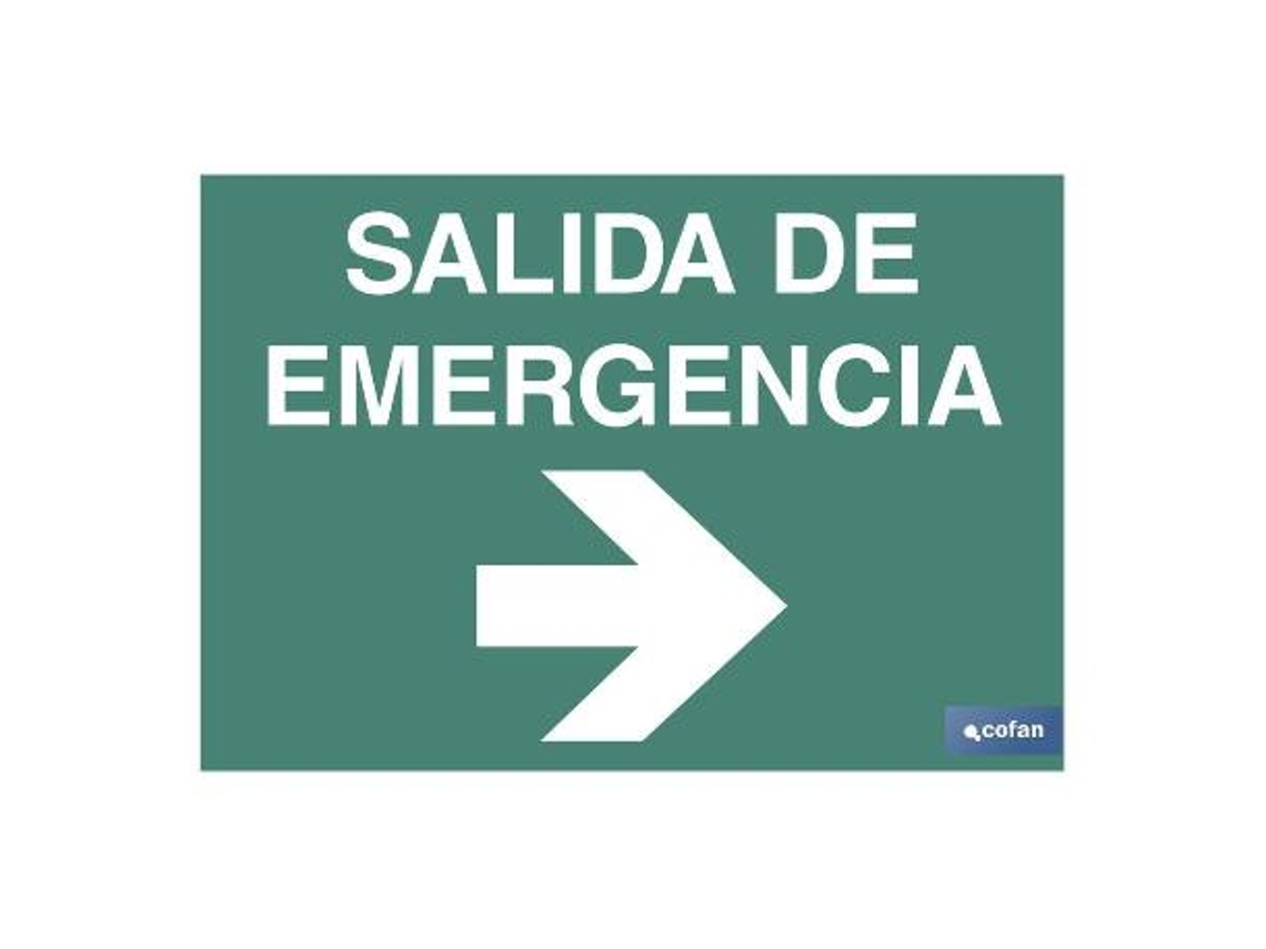 Señal luminiscente 420x297mm. salida de emergencia texto