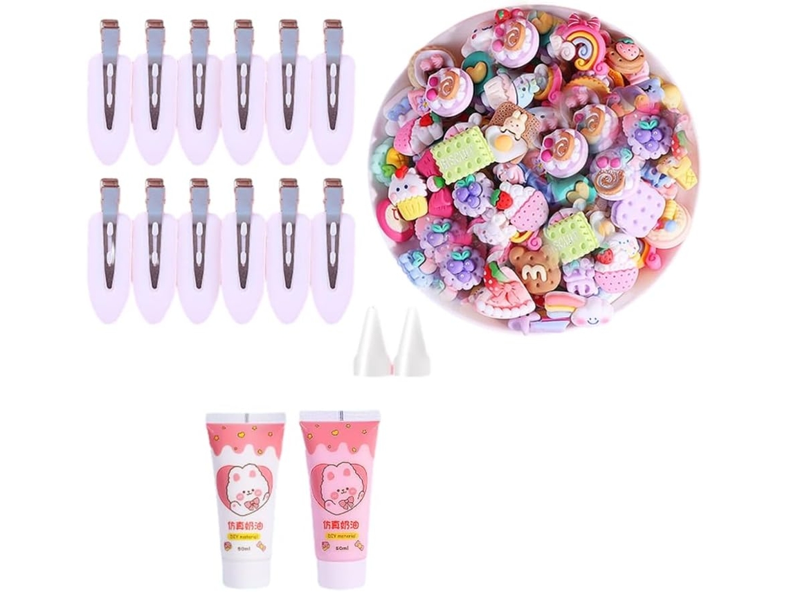 Kit De Pinzas Para El Cabello Diy Para Crear Tu Propia Pinza Única, Simulación De Crema Batida