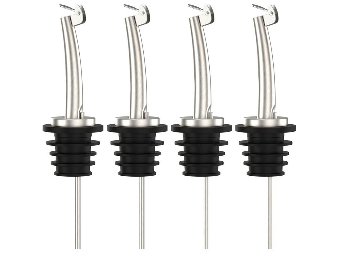 4 Boquillas Dispensadoras Para Aceite Y Vinagre Linjou De Acero Inoxidable Y Plástico Para Control De Flujo.