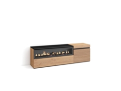 Mueble TV Televisión, 150x45x35cm, Para TV hasta 65, Chimenea eléctrica, Roble SKRAUT HOME