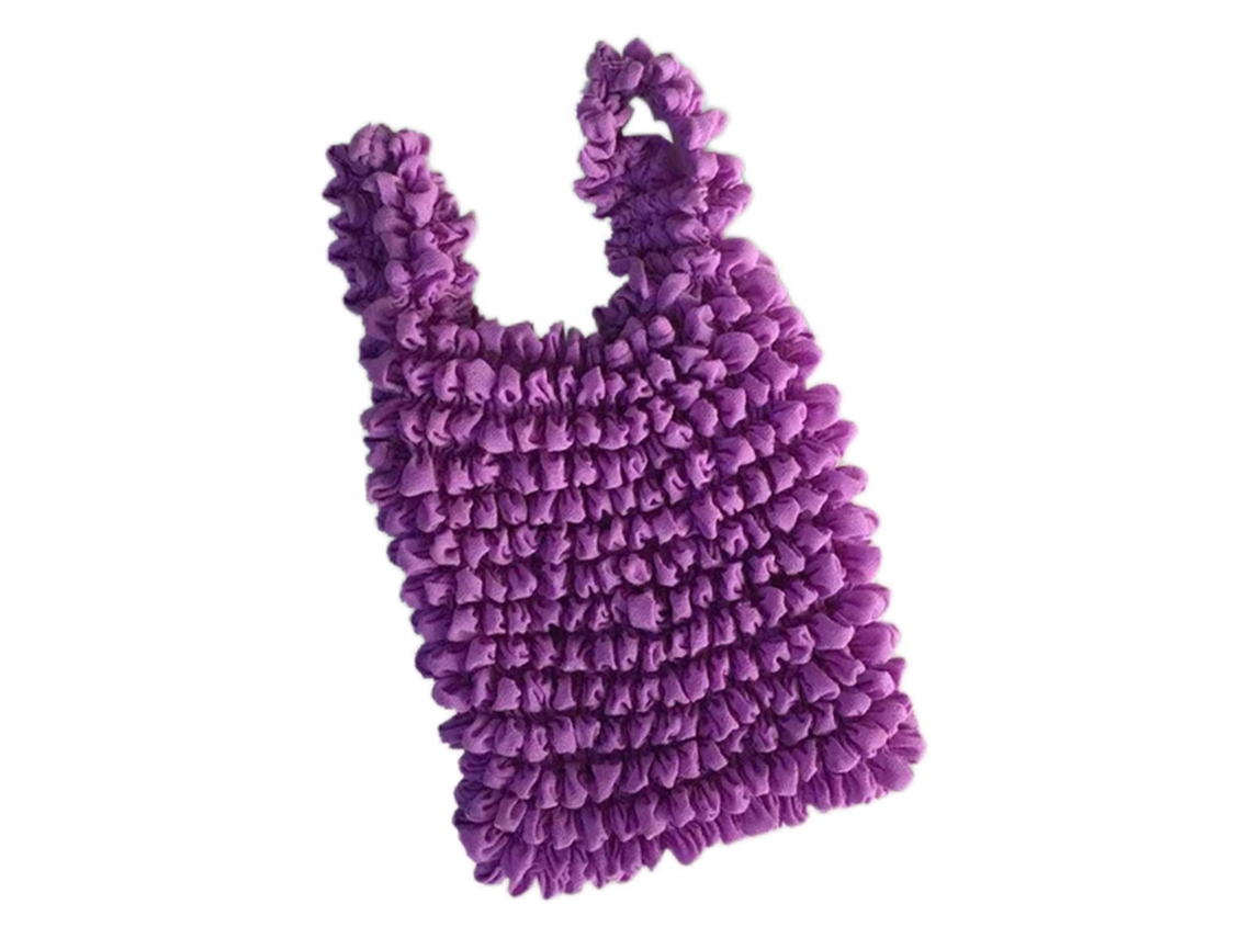 Bolsa de la compra plegable, plegable y portátil con asa superior elástica y plisada. GOKOCO