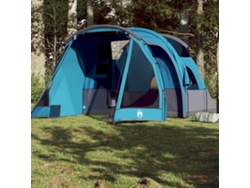 Tienda de campaña tipo túnel azul impermeable para 4 personas.