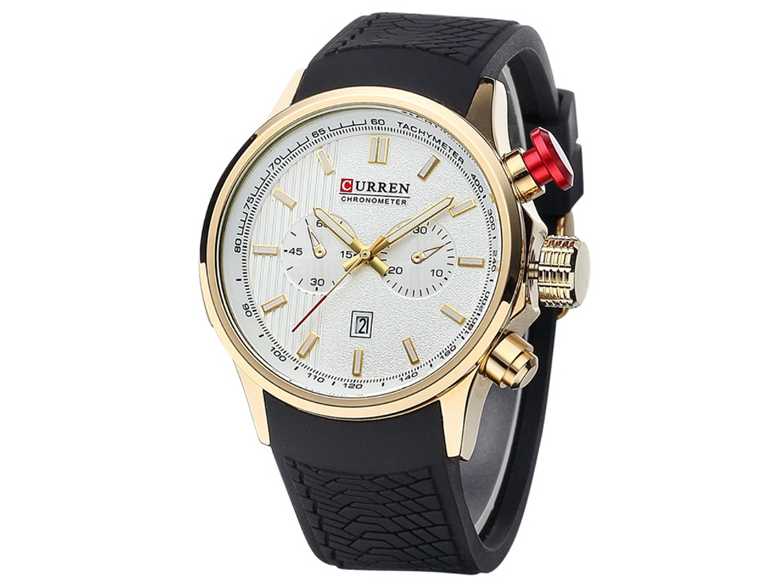 Reloj Elegante De Silicona, Movimiento Japonés, Esfera Grande Para Hombre.