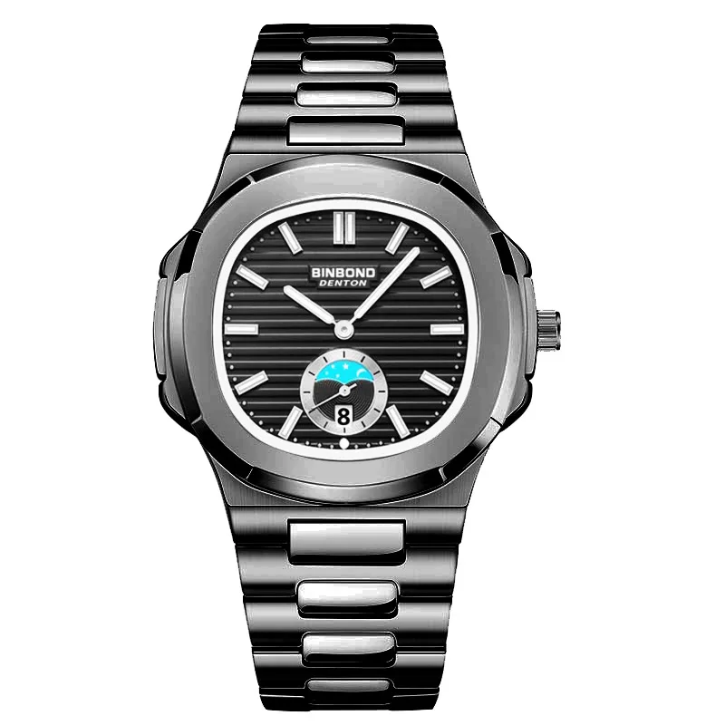 Reloj De Cuarzo Para Hombre, De Acero Inoxidable, Resistente Al Agua Y Luminoso.