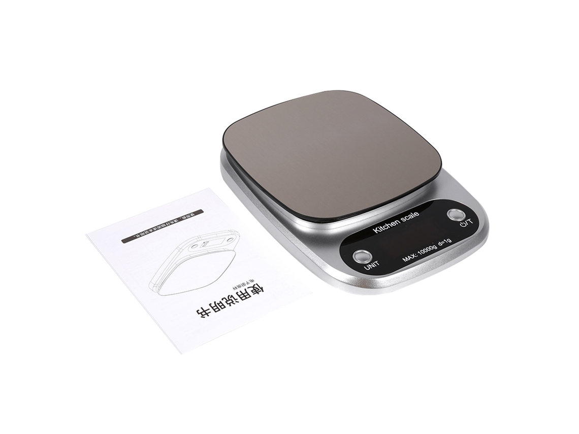 Báscula de cocina digital, báscula multifuncional para alimentos con función de tara y conversión de unidades, acabado en acero inoxidable de primera calidad, sensor
