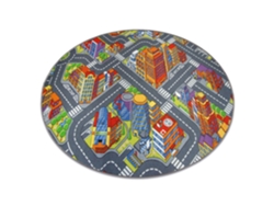 Alfombra Infantil Carreteras Big City Círculo Gris (circulo 150 cm)