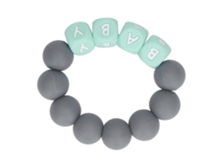 Pulsera De Silicona Para Bebé Con Letras Coloridas Pulsera Masticable Para Dientes De Bebés Y Niños Pequeños Gris Oscuro