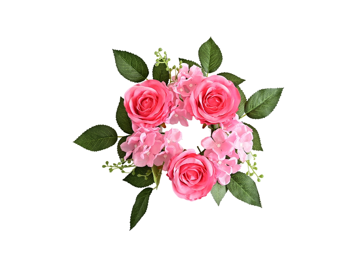 Guirnalda De Velas Con Rosas Artificiales, Decoración De Mesa Para Navidad Y Bodas, 20 Cm.