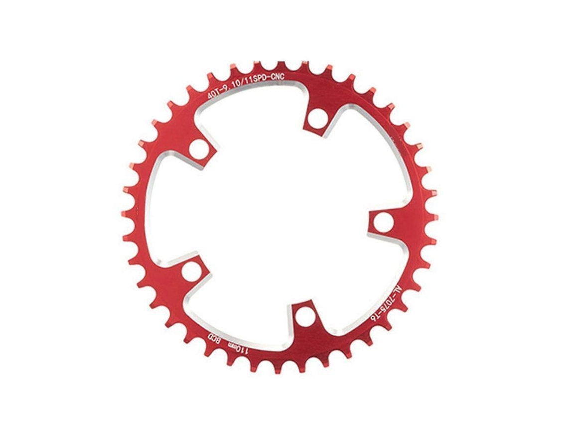 Placa De Cambio Para Bicicleta De Montaña, 5 Tornillos, 110bcd/130bcd, Montaje Directo, Roja, 40 Dientes