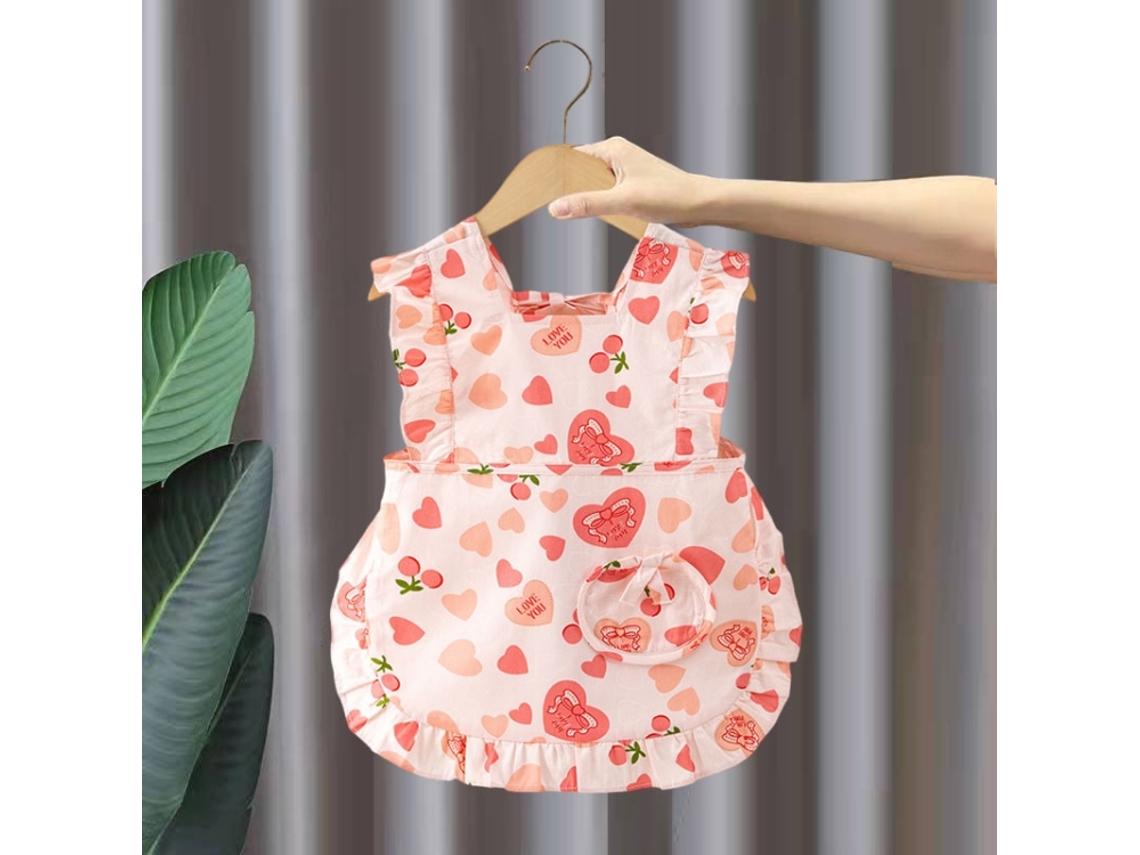 Baberos de verano sin mangas con estampado floral para bebé, ropa reversible para comer, estilo: Love, talla: 100 XIAOMOYU