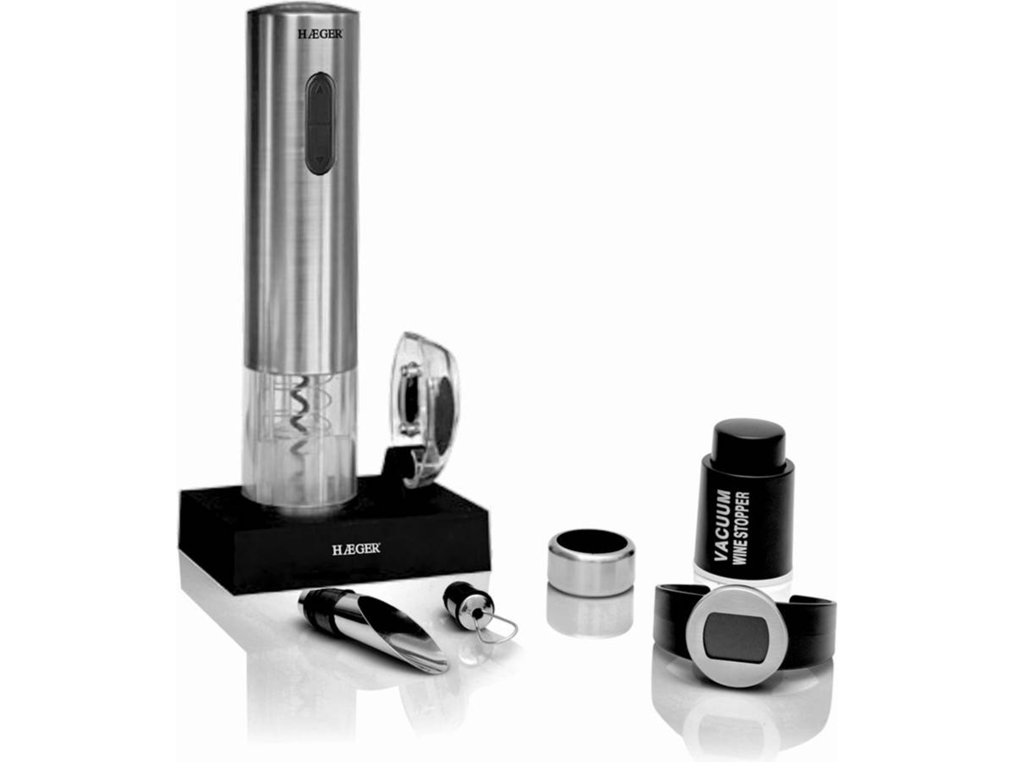 Juego de Accesorios para el Vino con Sacacorchos HAEGER Lucca Pack