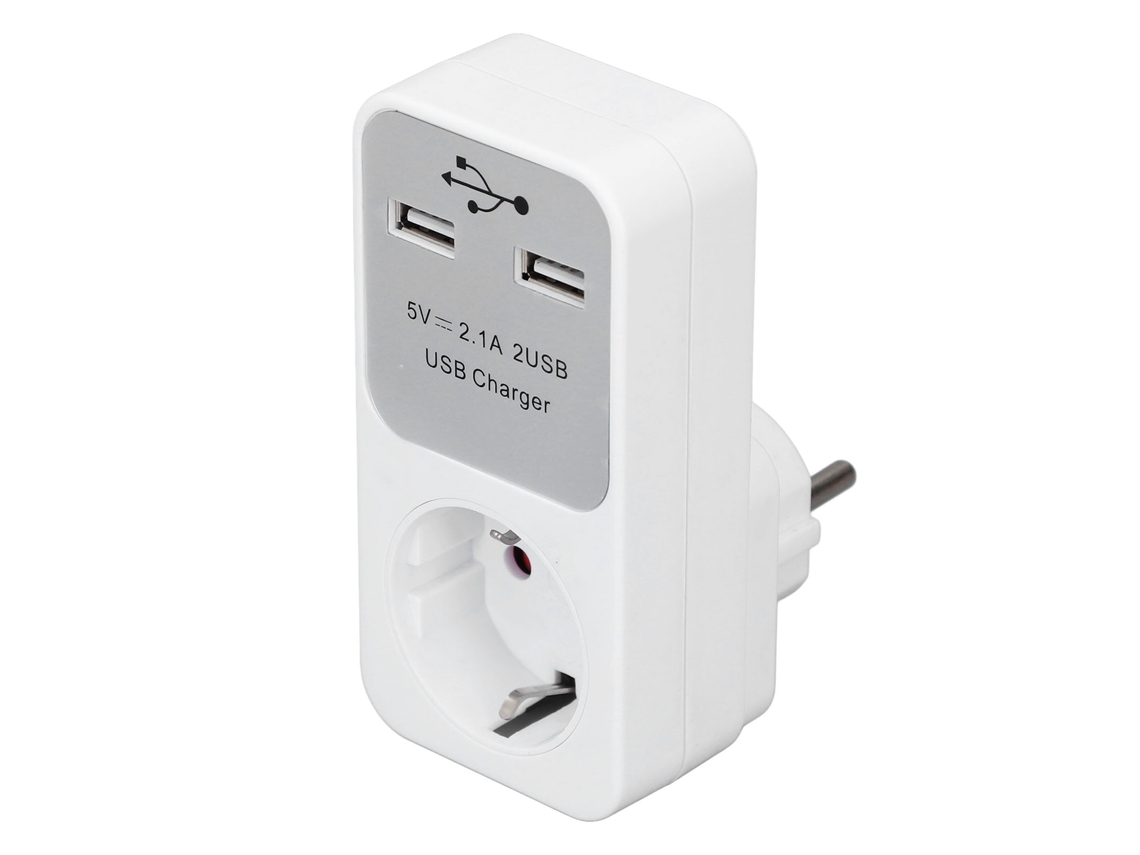 2026velora-adaptador De Tomacorriente 16a 3680w Com 2 Ports Usb Converteiro Elétrico De Enchufe