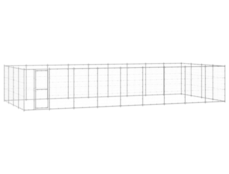 vidaXL Perrera de exterior de acero galvanizado 43,56 m²